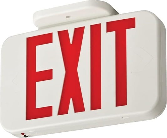 Lithonia Lighting Single-Sided LED Exit Sign, Thermoplastic Construction, Switchable Red and Green Colors, AC Power, Includes Extra Faceplate, White (EXRG M6)