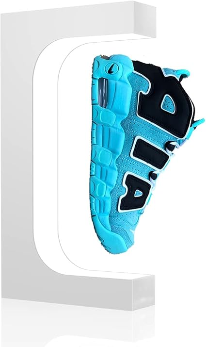 UVEHAS Levitating Shoe Display Magnetic Levitation Sneaker Stand with LED Light, Rotating Floating Holder Rack for Shoes Collectors Advertising Exhibition Shoe Store Show Home Decoration, White